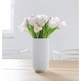 thumbnail image 5 of ILLUVA 8" Nordic Style Ribbed White Ceramic Vase, 5 of 6