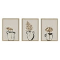 thumbnail image 2 of Kate and Laurel Sylvie Relaxed Retro Illustrated Botanical Vase Framed Canvas Wall Art Set by The Creative Bunch Studio, 3 Piece Set Natural, Scandi Plant Vase Art for Wall, 2 of 6