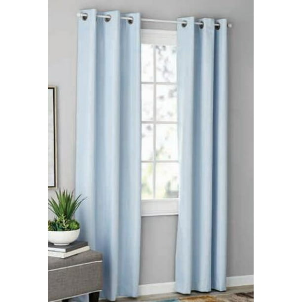 blue blackout curtains grommet