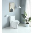 thumbnail image 4 of 1.28 GPF One Piece Toilet Single Flush , Water-Saving Elongated Comfort Height Floor Mounted, Soft Closing Seat, 1000 Gram Map Flushing Score Toilet, Gloss White 23T03-GW, 4 of 15