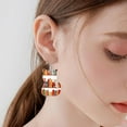 thumbnail image 6 of 2 Pairs of Cute Cat Dog Book Dangle Earrings Acrylic Classic Bookcase Bookshelf Patterned Earring Hooks for Book Lovers Gift Teacher Graduation Back to School Gifts, 6 of 8