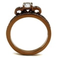 thumbnail image 3 of Luxe Jewelry Designs Set of 2 Women's Stainless Steel Knot and Bow Wedding Rings with CZ Stones,, 3 of 4