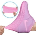 thumbnail image 4 of LAICAIW Couvre-Chaussures Imperméables, Housse de Chaussure en Silicone Réutilisable Antidérapante Durable avec Fermeture Éclair Élastique Protection contre la Pluie pour Hommes Femmes (TG (Femmes 11.5-14, Hommes 11-14), Rose), 4 of 7