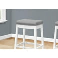 thumbnail image 2 of Monarch Specialties Bar Stool, Set Of 2, Bar Height, Saddle Seat, Wood, Pu Leather Look, White, Grey, Transitional, 2 of 4