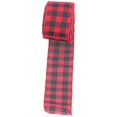 thumbnail image 3 of Christmas Wired Edge Plaid Ribbon 5m for Home DIY Gift Wrapping Crafts Black Red, 3 of 5