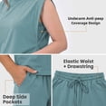 thumbnail image 2 of Gingprous 2 Piece Oufits for Women Lounge Set Cap Sleeve Tops Matching Elastic Waist Drawstring Shorts with Pockets, 2 of 9