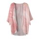 thumbnail image 4 of ICHUANYI Clearance Women's Summer Floral Print Puff Sleeve Cardigan Loose Cover Up Casual Blouse Summer Trendy Tops(Pink, XL) ICHUANYI WER2023080707245, 4 of 4