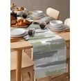 thumbnail image 3 of Geometric Line Paint Sage Green Table Runner Cotton Linen Wedding Decor Tablecloth Festival Kitchen Decor Table Runner, 3 of 3