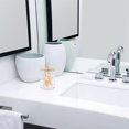 thumbnail image 4 of Exquisite Bamboo Lid Bath Accessory Set, Durable Acrylic Clear Plastic Apothecary Jars For Vanity, Bathroom, Or Office, Cotton Swab Storage And Stackable Design For Space Efficiency (3Pcs), 4 of 7