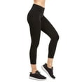 thumbnail image 2 of Sofra Women & Plus Soft Cotton Active Stretch Capri Length Lightweight Leggings, 2 of 4
