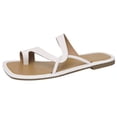 thumbnail image 1 of Cathalem Women's Slide Sandal Strappy Open Toe Slide Sandals,White 39, 1 of 5