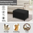 thumbnail image 4 of Lavish Cover Stretch Ottoman Cover, Non-Slip Slipcovers for Footrest, Machine Washable Footstool Furniture Protector for Kids Pets, L Size, Black, 4 of 8