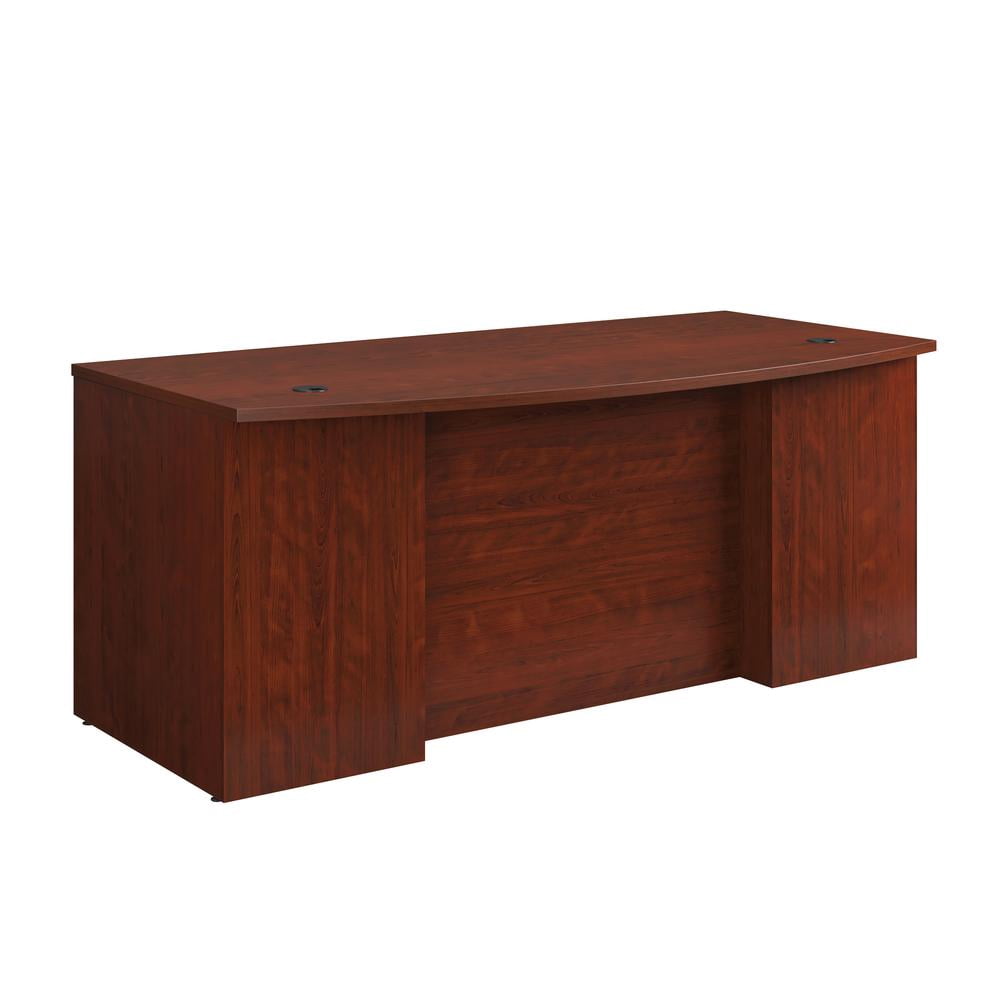 Sauder Affirm 72" x 36" Bowfront Executive Desk in Classic Cherry