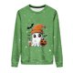 thumbnail image 3 of Ailaofu Women's Halloween Printed Round Neck Casual Sports Long Sleeve Sweatshirt Top Sweatshirt Loose Soft Long Sleeve Pullover Tops, 3 of 6