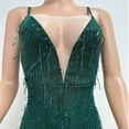 thumbnail image 5 of ManxiVoo Homecoming Dresses Women's Deep V Tassel Sling Wrap Hip Sequin Mid Length Dress Fall Dresses for Women 2023 Green1 L, 5 of 6