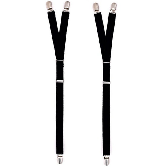 ZPAQI 2Pcs/Set Y Style Elastic Leg Suspender Strap Shirt Stays Non-slip Locking Clamps