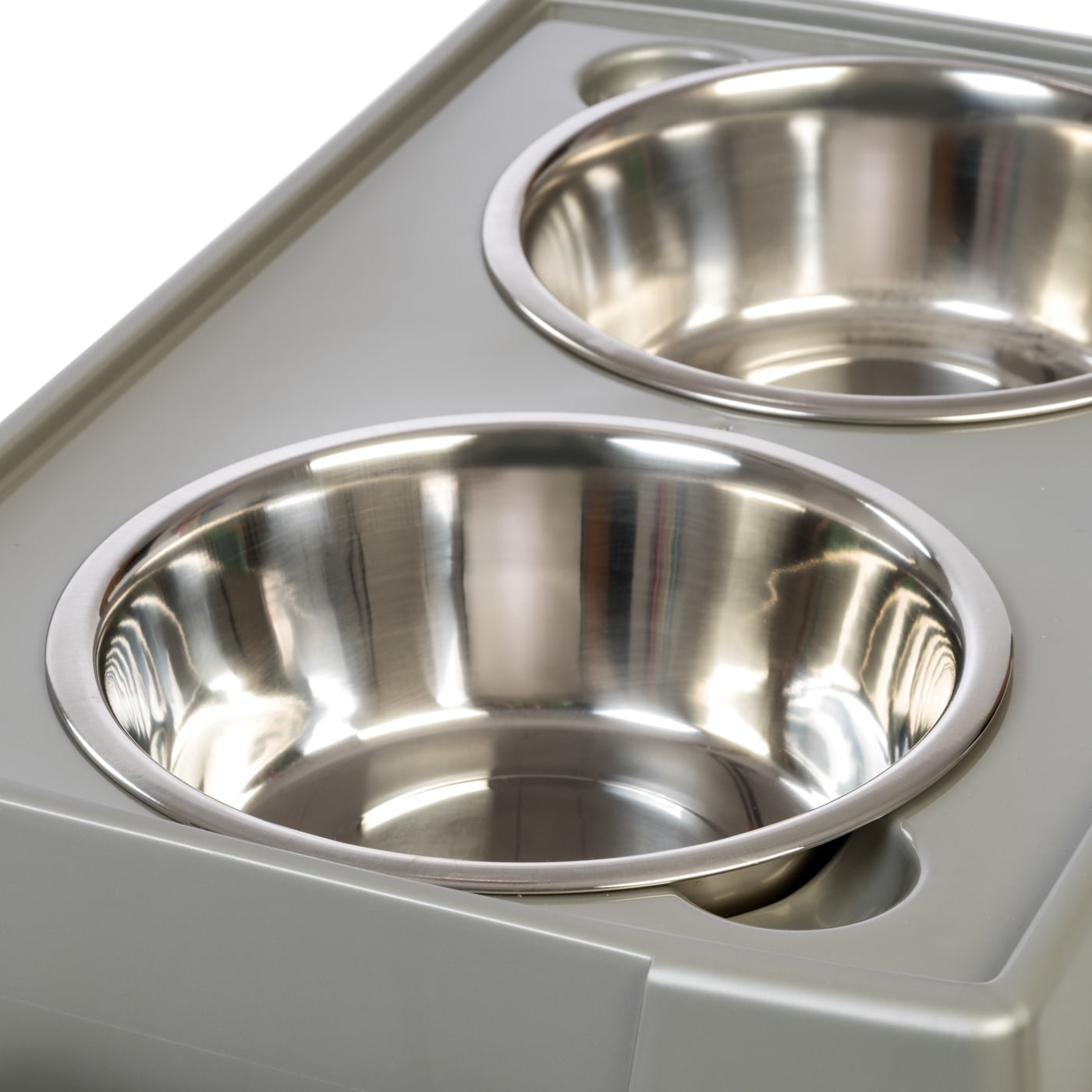 IRIS USA 47lbs/45qt Large Elevated Dog Food Bowl with Airtight Pet Food Storage Container, Chrome