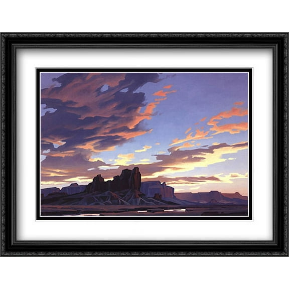 Morning After the Rain 2x Matted 36x28 Large Black Ornate Framed Art Print by Ed Mell