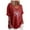 Red, variant on Fesfesfes Hiking Shirts Womens Round Neck Short Sleeve Tops Printed Regular Blouse Winter Tops S(US:4)