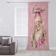 thumbnail image 3 of Pink Christmas Semi Sheer Curtains Drapes for Living Room, Bedroom, French Doors Window 96 Inches Long, Santa Winter Snowflake Botanical Rustic Rod Pocket Chiffon Curtain Drapery Voile Drape Panel, 3 of 6