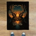 thumbnail image 2 of Personalized Deer Couple Throw Blanket - Custom Name Romantic Sunset Blanket for Couples, Cozy Fleece & Sherpa Gift for Anniversary, Wedding, Valentine’s Day, 2 of 4