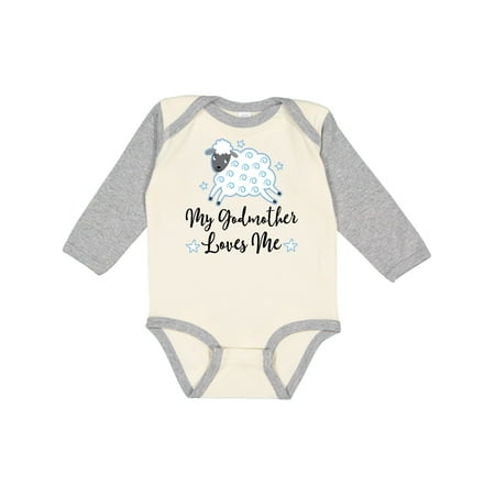 

Inktastic Godmother Godson Lamb Gift Baby Boy Long Sleeve Bodysuit