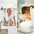 thumbnail image 7 of Yayeee 2 Pack Hand Towels for Bathroom 100% Cotton 16" x 28" Soft Absorbent Kitchen Towel, Red Christmas Poinsettia, 7 of 7
