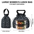 thumbnail image 5 of Black White Dinosaurs Fossils Pattern Drawstring Lunch Bag Women - Drawstring Lunch Bag Insulated for Work Office - Stain-Resistant Large Lunchbags for Women with Multi-Pockets, 5 of 6