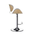 thumbnail image 6 of Simpli Home Marana Mid Century Modern Bentwood Gas Lift Bar Stool with Light wood in Stone Grey Polyester linen, 6 of 11