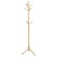thumbnail image 2 of Perchero para sombreros, 9 ganchos de madera, soporte para ropa de árbol, colgador para abrigos, sombreros, soporte para árbol construido para el futuro, 2 of 8