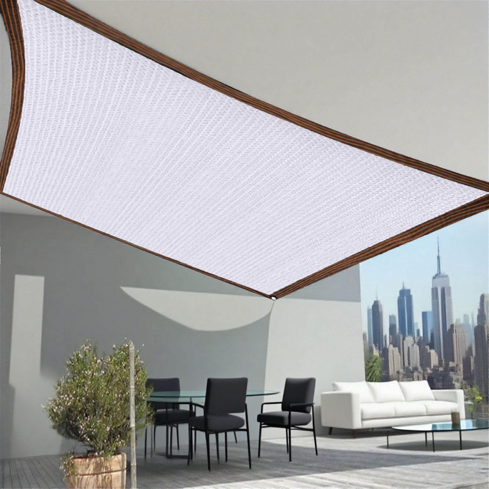 Shade Cloth Sunblock Shade Net Garden Pergola Greenhouse Shade Netting Breathable Awning Mesh Tarp with Grommets Privacy Netting 6.5x6.5ft White