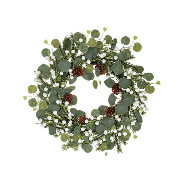 TopLLC Christmas Garlands, Christmas Tree Ornaments, Christmas Decorations Christmas Gifts Simulated Red Berry Pines Wreath For Indoor Home Decoration Outdoor Front Door Hanging Ring door holder