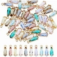 thumbnail image 1 of 50 colgantes de cristal en 10 colores, colgantes facetados en forma de lágrima, dijes con cuentas en forma de lágrima y aros de latón dorado., 1 of 7