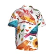 thumbnail image 2 of Bixox Men's Hawaiian Shirts Men's Flowers Birds And Butterflies Print Short-Sleeve Shirt-Medium, 2 of 8