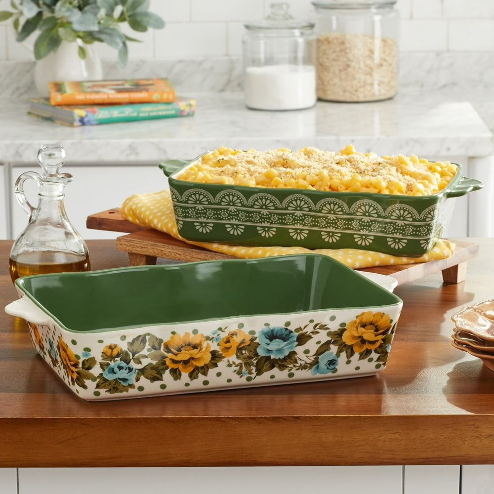 The Pioneer Woman Rose Shadow 2Piece Baker Set