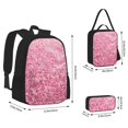 thumbnail image 2 of Balery Pink Glitter Mochila Escolar 3 en 1 para Niños - Mochila Resistente con Lonchera Térmica y Estuche - Mochila Escolar para Niños y Niñas, 2 of 7