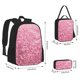 thumbnail image 2 of Easygdp Pink Glitter Mochila para Niños y Niñas con Set de Caja de Almuerzo y Estuche para Lápices 3 en 1, Mochila Escolar Estampada para Adolescentes, 2 of 7