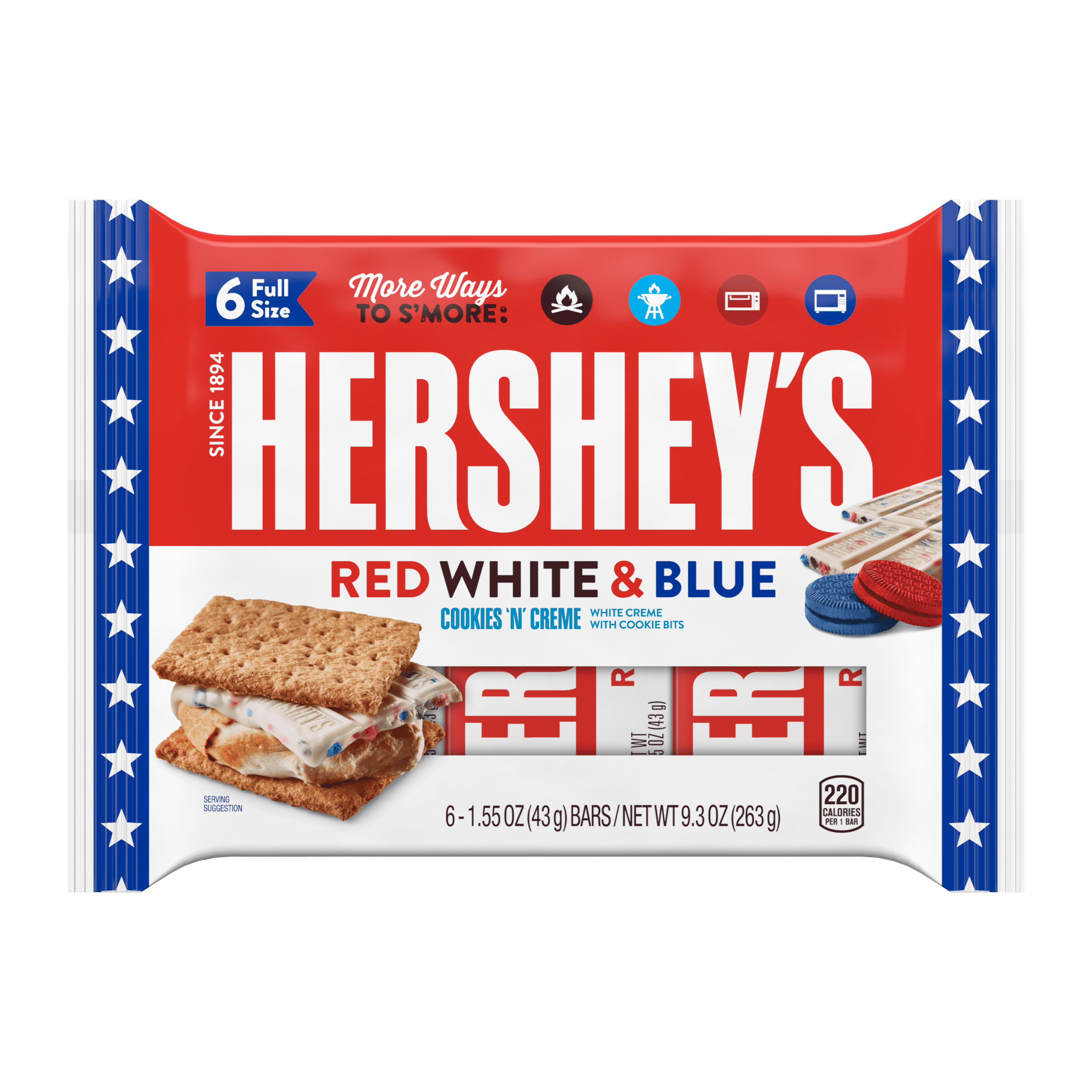 Hershey's, Red, White, & Blue Cookies 'n' Creme, White Creme with