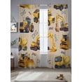 thumbnail image 2 of Construction Truck Sheer Curtains 96 Inch Length 2 Panels for Living Room, Cartoon Grips and Bulldozers Beige Voile Kitchen Curtain Set, Luxury Privacy Drapes Window Treatment for Bedroom, 2 of 7