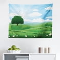 thumbnail image 1 of Flower Landscapes Tapestry, Silhouette of a Japanese Sakura Tree, Fabric Wall Hanging Decor for Bedroom Living Room Dorm, 2 Sizes, Yellow Vermilion, by Ambesonne, 1 of 1