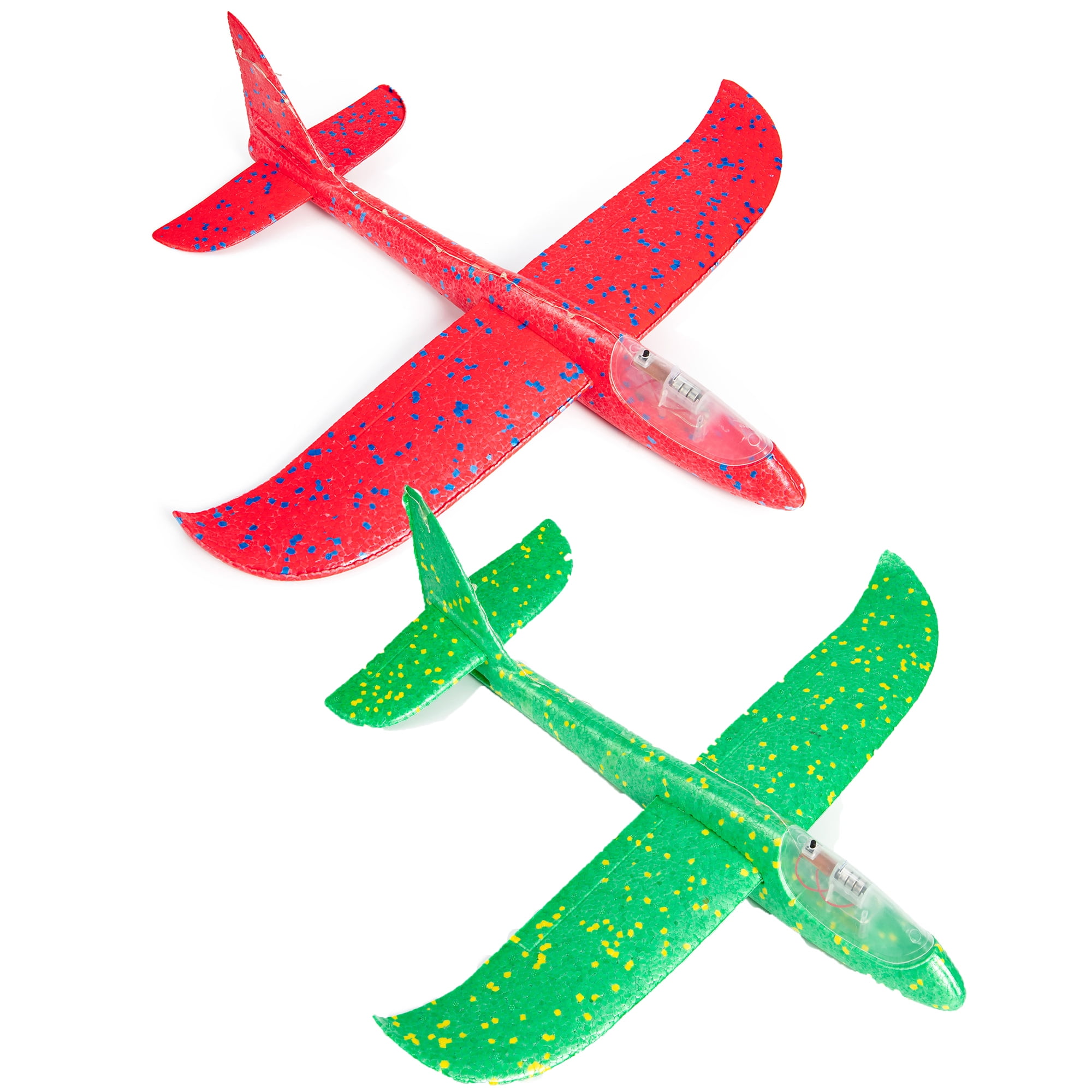 2 Pack Foam Glider Plane for kids, Large Throwing Foam Plane, Flight