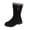 Black, variant on Womens Winter Boots Mid Calf Fleece-Lined Low Chunky Heel Thick Sole Round Toe Cozy Snow Shoes Women's Winter Warm Casual Comfortable Boots for Indoor Outdoor Walking