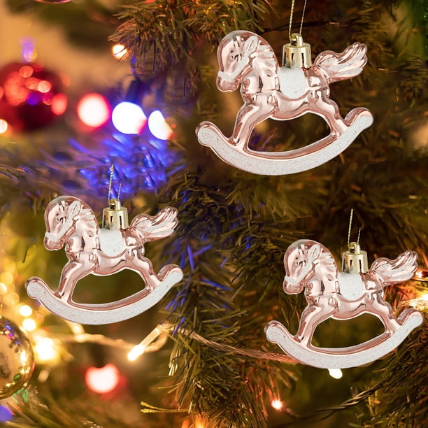 Adornos navideños, regalos navideños, 6 piezas de carrusel navideño colgante, material de decoración de bola navideña alienígena, colgante de caballo de Troya