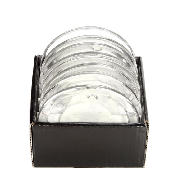 Hosley Set of 8, With a 4 inch Diameter, Clear Glass Pillar Candle Plates