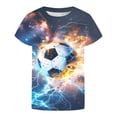 thumbnail image 3 of Tiijoy Toddler Girls T Shirt Football Print Short Sleeve Graphic Tee for Kids, Sizes 3-4, 3 of 4