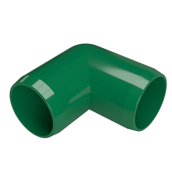 FORMUFIT F00190E-GR-4 90 degree Elbow PVC Fitting, Furniture Grade, 1 in. Size, Green, 4-Pack