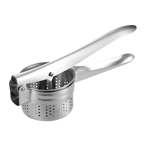 Btomtd Stainless Steel Manual Juicer Press, Multifunction Juicer for Vegetables and Potatoes, Hand Press Kitchen Tool Lemon Squeezer, Silver