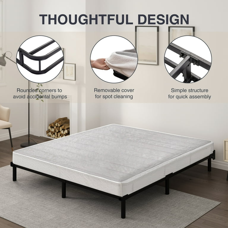 SynthoSpace Twin Size 5 inch Metal Box Spring with Fabric Cover Easy Assembly Mattress Foundation Walmart