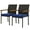 Navy Blue, Brown, variant on GVN Outdoor Kitchen Chair, Dinner Chairs,Dining Chair Set of 2 with Cushions, Backrest, Armrests for Deck, Garden, Cream White