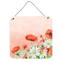 Carolines Treasures BB7448DS66 Poppies and Chamomiles Wall or Door Hanging Prints 6HX6W multicolor